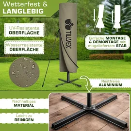 tillvex Ampelschirm Ø 350 cm Braun