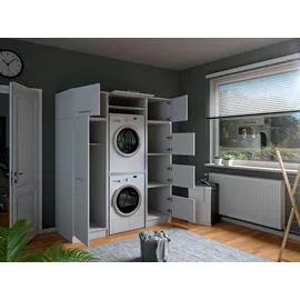 laundreezy Waschmaschinenschrank 167,5 x 200 x 67,5 cm Weiß Metall