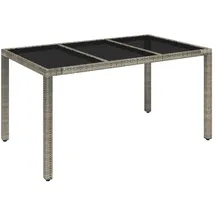 vidaXL Gartentisch mit Glasplatte 150 x 90 x 75 cm Grau