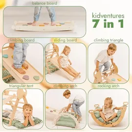 goodevas Klettergerüst 5-in-1 Montessori beige/grün