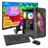 gamemax Gaming-PC MegaDeal Striker 2729 32” Curved AMD Ryzen 5 5500 4,0 GHz 16 GB RAM 480 GB SSD RTX 5060 Windows 11