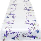 Delindo Lifestyle Tischläufer »Lavendel ZWEIGE«, (1 St.), Strukturgewebe, bedruckt, lila