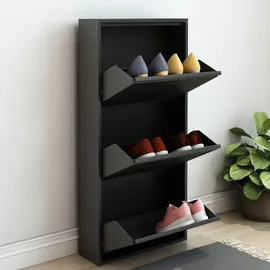 [en.casa] Sokndal 50 x 104 x 15 cm 3 Klappen schwarz