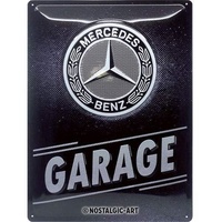Nostalgic-Art Retro Blechschild, Mercedes-Benz – Garage – Geschenk-Idee für Auto Accessoires Fans, aus Metall, Vintage-Design zur Deko, 30 x 40 cm