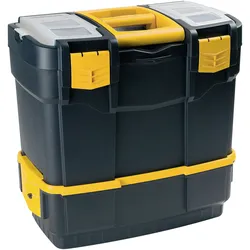 ArtPlast Werkzeugkiste L 460 x B 280 x H 455 mm mit 2 Organisatoren + Ablage + Fach für Elektrowerkzeuge