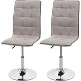 MCW Esszimmerstuhl C41 2er-Set Creme-Grau Stoff/Textil