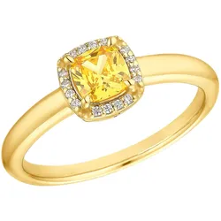 Fingerring S.OLIVER "2037833/-34/-35/-36" Gr. 60, orange (gelbgoldfarben, gelb, weiß, gelb, kristallweiß), Fingerringe, Damen, 60, Silber 925 (Sterlingsilber), 2mm, mit Zirkonia (synth.)