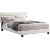 CARO-Möbel Polsterbett Bedford 140x200 cm, Bett Kunstleder Bezug in weiß, Textil, Mode, , 140x200 cm , Schlafzimmer, Betten, Polsterbetten