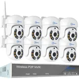 Drahtloses CCTV-System, 10CH Unterstützung, KI-Humanoiderkennung, 10CH 3MP mit 8 PTZ, 4T