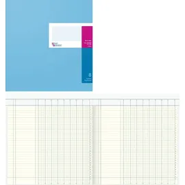 KÖNIG & EBHARDT Spaltenbuch 8-Spalten 27,7x29,7mm 40 Blatt Hellblau/kariert
