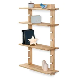Tchibo - Wandregal mit 4 höhenverstellbaren Böden - 70x20x100cm - naturfarben - Holz