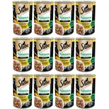Sheba Nature's Collection – komplettes Nassfutter in Terrine für Katzen, Geflügelcocktail mit Leber und Fischöl mit Karottengarnitur, Dose12 x 400 g