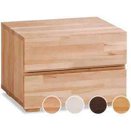 Hasena Wood-Line Nachttisch Dupla, Braun|Weiß