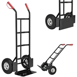 Juskys Sackkarre Basic klappbar Transportkarre mit Luftreifen, Griffen & Stahlrahmen Handkarre