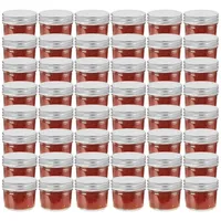 VidaXL Marmeladengläser mit Silbernen Deckeln 48 Stk. 110 ml