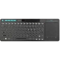 Rii Bluetooth Tastatur mit touchpad(Bluetooth 5.0 + 2.4G Wireless), Mini Tastatur Beleuchtet mit 2 LED Hinterleuchtet(Deutsches Layout, schwarz)