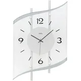 AMS Funkwanduhr (Exklusiv-Modell,Quarzuhr,Made in Germany,Wohnzimmer,Esszimmer,Büro) silberfarben