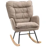 Homcom Schaukelstuhl Schwingsessel Armlehnsessel, Stillsessel mit Chenilleoptik, Schaukelsessel bis 120 kg Belastbarkeit für Schlafzimmer,