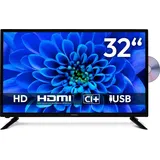 MEDION 80 cm (32 Zoll) HD Fernseher (integrierter DVD-Player, Triple Tuner Receiver DVB-T2 DVB-C DVB-S2, 2 x HDMI, USB, Kopfhöreranschluss, AV in,... - Schwarz