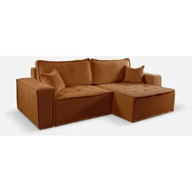 Kaiser L-förmiges Bohoo-Ecksofa mit Schlaffunktion Ziegel Rechts