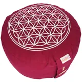 Yogimudra Ersatzbezug für Blume des Lebens Meditationskissen – Rundkissen 1-TLG mit Reißverschluss – Passend für Meditations- & Yogakissen (Winerot, Ø30cm x 15cm)