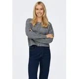 Only Strickjacke ONLTEDDY LS CARDIGAN EX KNT mit Teddy Motiv grau S (36)