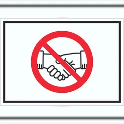 HB-Druck Handschlag verboten Aufkleber kein Händeschütteln Symbol Aufkleber Aufkleber A5 (148x210mm)