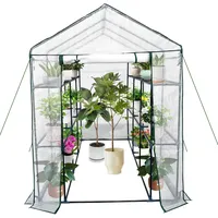 GarveeHome Gewächshaus Foliengewächshaus Begehbares Gartenhäuschen Mit Regal, Tomatenhaus Tomatengewächshaus, Folien Treibhaus Für Tomaten, Gemüse, Obst, Blumen