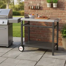 BBQ-Toro Beistelltisch 85 x 50 x 81 cm Stahl schwarz