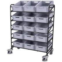 Cordes VarioFit Eurokastenwagen mit 15 Kunststoffkisten RAL 7016