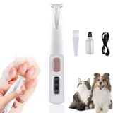 Pfotentrimmer für Hunde, Wiederaufladbar Leise Hundeschermaschine mit LED Licht, Hunde Haarschneidemaschine, Pfoten Rasierer für Hunde, Schermaschine Hund, Wasserdichter Krallenschleifer (A)
