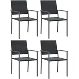 vidaXL Gartenstuhl 60,1 x 67,8 x 89 cm schwarz 4 St.