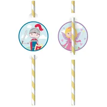 Amscan 8 Trinkhalme Prinzessin & Ritter
