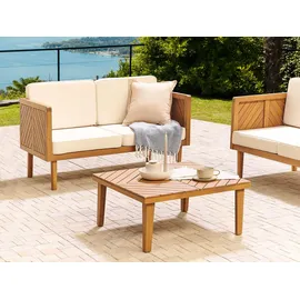 Beliani Beistelltisch 70 x 70 x 33 cm Hellbraun