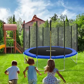 Tectake Garfunky 366 cm inkl. Sicherheitsnetz und Leiter schwarz/blau