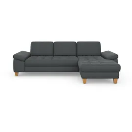 sit&more Ecksofa SIT & MORE "Westham L-Form", grau, B:275cm H:88cm T:172cm, 100% Polyester, Sofas, Ecksofa, mit Recamiere, mit oder ohne Bettfunktion, Bettkasten, Füße Eiche