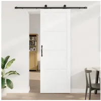 vidaXL Schiebetür rechts 83 x 232 cm Weiß/Schwarz