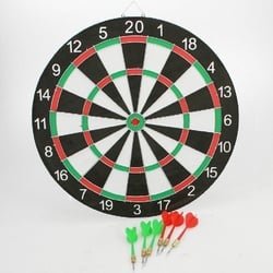 Dartspiel, doppelseitig, mit 6 Stück Darts