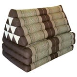 Wilai Kapok Thaikissen, Yogakissen, Massagekissen, Kopfkissen, Tantrakissen, Sitzkissen - Braun/Beige (Kissen mit DREI Auflagen XXL 79x53x46 (82418))