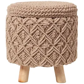 Homescapes Hocker Indy Stoff 41 x 43 x 41 cm Braun