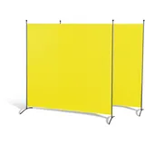 GRASEKAMP Doppelpack Stellwand 180x180 cm - gelb - Paravent Raumteiler Trennwand Sichtschutz