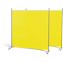 GRASEKAMP Doppelpack Stellwand 180x180 cm - gelb - Paravent Raumteiler Trennwand Sichtschutz