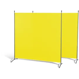GRASEKAMP Doppelpack Stellwand 180x180 cm - gelb - Paravent Raumteiler Trennwand Sichtschutz