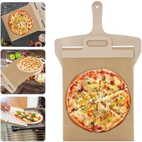 Opakawpop Schiebe-Pizzaschieber, 30 x 57,9 cm, Pizzaschaufel mit Griff, abnehmbarer Pizzaschaufel, Antihaft-Pizzabrett für Transfer von Pizza