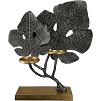 Gilde Kerzenleuchter »Leaf«, (1 St.), Kerzenhalter aus Aluminium, 2-flammig