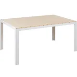 Beliani Gartentisch 150 x 90 x 74 cm Beige/Weiß