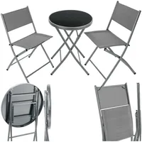 Tectake Bistro-Set 3-tlg. Grau