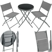 Tectake Bistro-Set 3-tlg. Grau