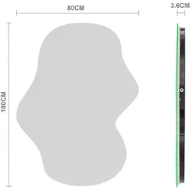 Home Deluxe Spiegel, Silber, Glas, 80x100x3.6 cm Badezimmer, Badezimmerspiegel, Badspiegel,