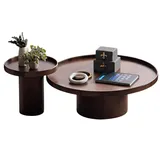 JVmoebel Eleganter Runder Couchtisch Braun Holz 100 x 40 cm